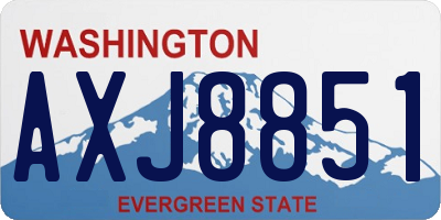 WA license plate AXJ8851