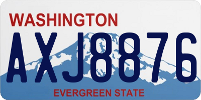 WA license plate AXJ8876