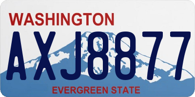 WA license plate AXJ8877