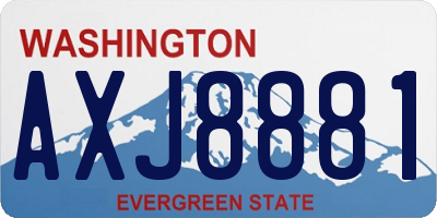 WA license plate AXJ8881