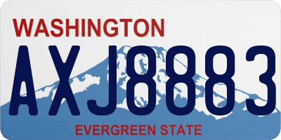 WA license plate AXJ8883