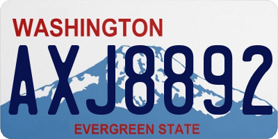 WA license plate AXJ8892