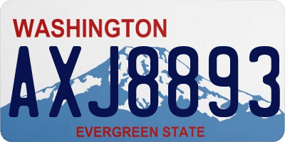 WA license plate AXJ8893