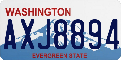 WA license plate AXJ8894