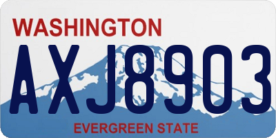 WA license plate AXJ8903