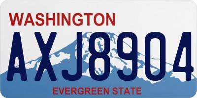 WA license plate AXJ8904