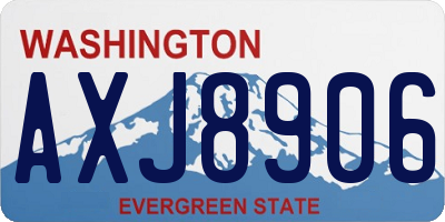 WA license plate AXJ8906