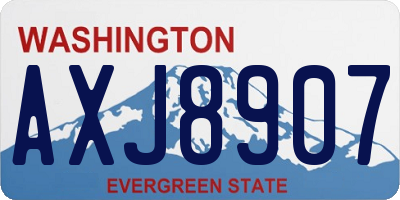 WA license plate AXJ8907