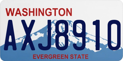 WA license plate AXJ8910