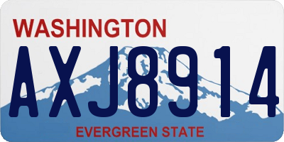WA license plate AXJ8914