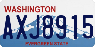 WA license plate AXJ8915