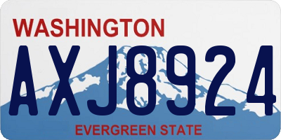 WA license plate AXJ8924