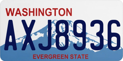 WA license plate AXJ8936