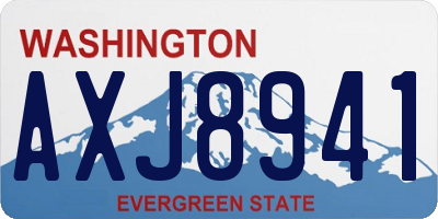 WA license plate AXJ8941