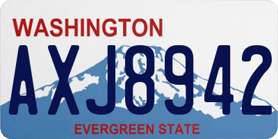 WA license plate AXJ8942