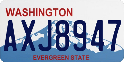 WA license plate AXJ8947