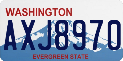WA license plate AXJ8970