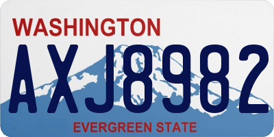 WA license plate AXJ8982