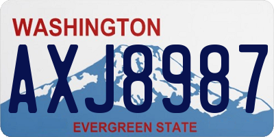 WA license plate AXJ8987