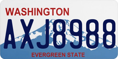 WA license plate AXJ8988