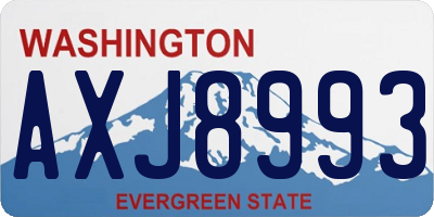 WA license plate AXJ8993