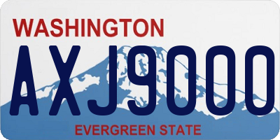 WA license plate AXJ9000