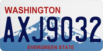 WA license plate AXJ9032