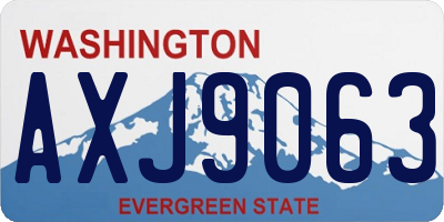 WA license plate AXJ9063