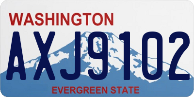 WA license plate AXJ9102