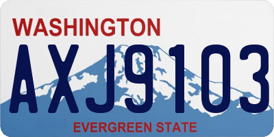 WA license plate AXJ9103