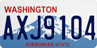 WA license plate AXJ9104