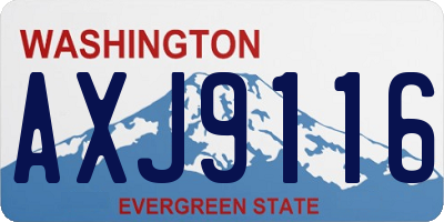 WA license plate AXJ9116