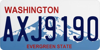 WA license plate AXJ9190