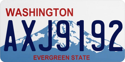 WA license plate AXJ9192