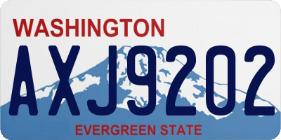 WA license plate AXJ9202