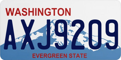 WA license plate AXJ9209