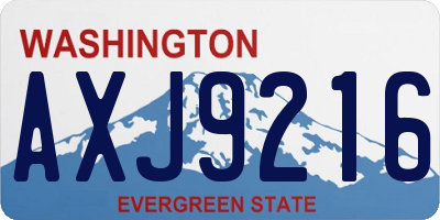 WA license plate AXJ9216