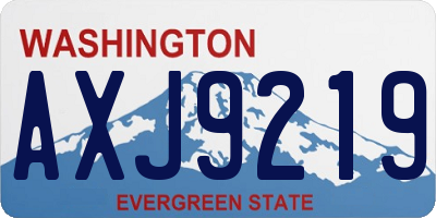 WA license plate AXJ9219