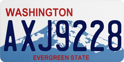 WA license plate AXJ9228