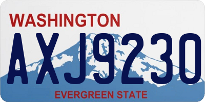 WA license plate AXJ9230