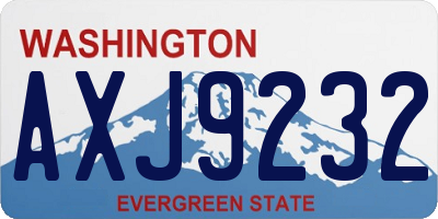 WA license plate AXJ9232