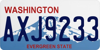 WA license plate AXJ9233