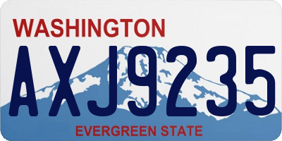 WA license plate AXJ9235
