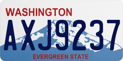 WA license plate AXJ9237