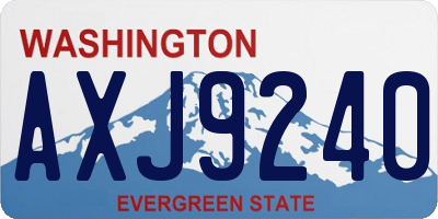 WA license plate AXJ9240