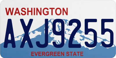 WA license plate AXJ9255