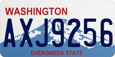 WA license plate AXJ9256