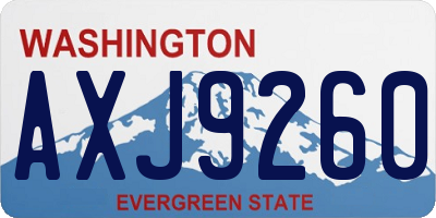 WA license plate AXJ9260
