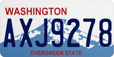 WA license plate AXJ9278