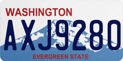 WA license plate AXJ9280